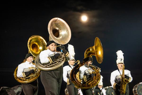 Fairview High marching band members perform